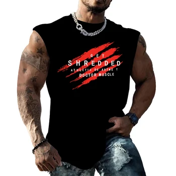 Vyrai Vasarą Nauja Fitneso Trumpas SleeveT-shirtSleeveless Brangioji TopGymHeavy Raumenų Atsitiktinis Vyras Asmeninį Originalų Logotipo Dizainą