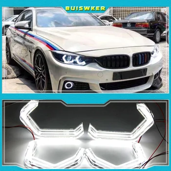 LED Angel Eyes M4 Stiliaus Portretų BMW 2 3 4 Series F30 F31 F32 F34 E90 E60 F10 F80 F82 F83 Xenon/Halogeninės Objektyvo priekinis žibintas DRL DTM