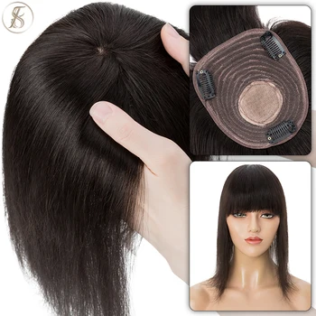 TESS Plaukų Rėžtuvės 10x12cm Moterų Topper Plaukų Clips Natūralių Plaukų Perukai Įrašą Plaukų Pratęsimo 100% Žmogaus Plaukų ir Moterų Hairpiece