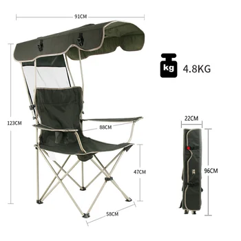 Ultralight Lauko Paplūdimio Kėdė su Tentu Nešiojamas Sulankstomas Žvejybos Eskizavimo Kėdė, Stovyklavimo Įranga, Sodo Baldai