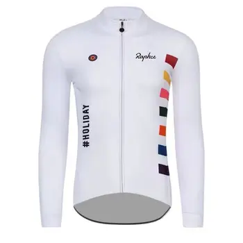 2023 naują pavasario ir rudens Rapha balta vaivorykštė dviračiu jojimo drabužius kalnų MTB dviračiu ilgomis rankovėmis jojimo drabužius