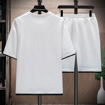 (polo marškinėliai+šortai)2023 vasaros naują stilių vyrų kostiumas nauji polo marškinėliai, laisvas tendencijos mados vyrų kostiumas pilnas dydis M-4XL item217-T02