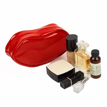 Kosmetikos Atvejais, Kelionės Organizatorius Grožio Įrankių Krepšys Moterims Saugojimo, Tualetinių Reikmenų Krepšys Makiažas Maišelį Kosmetikos Krepšys Raudona Lūpų Formos