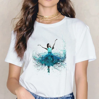 Vasaros 2022 T-shirt akvarelė Koralų Naktį Šokėja print custom marškinėlius moterų šokio mylėtojas gimtadienio dovana balti marškinėliai naujovė tees