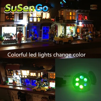 SuSenGo Namas Priedai Spalvinga LED Šviesos Rinkinys Statyba Blokai Modelis Papuošti Žaislų Rinkinys