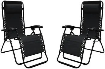 Sporto 80009000052, Juoda Infinity Zero Gravity Chair-2 Paketas, 2-Pack