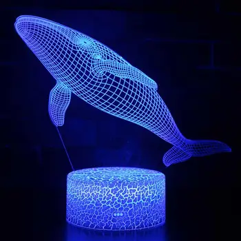 Touch Kontrolė 3D LED Nakties Šviesos Kūrybos Delfinų, Banginių Formos Stalo Lempa USB Powered Vaikų Kambario Dekoracija Dovanos Vaikams
