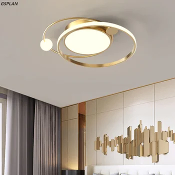 Naujas Žiedas Aplink Aukso Paprasto Dizaino Nuotolinio Valdymo Šviesos Modernios Led Šviestuvo, Miegamojo Kambarį Virtuvės Studijų Lubų Lempa