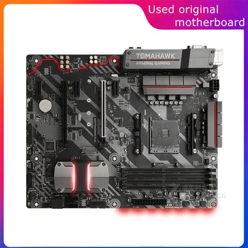 Naudoti AM4 AMD B350 B350 TOMAHAWK PLIUS Kompiuterio pagrindinė Plokštė USB3.0 SATA3 PCI-E3.0 AM4 DDR4 64G Darbalaukio Mainboard