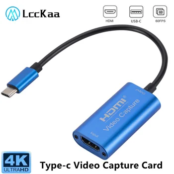 4K Tipo-C Video Capture Card HDMI-suderinamas su USB C 1080P HD Žaidimas Rekordą PS4/5 Jungiklio Live Transliacijos Transliacijos vaizdo Kamera