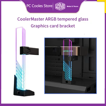 Cooler Master 5V/3PIN ARGB Grafika Kortelės Laikiklis Apakinti grūdintas stiklas Kompiuterio GPU Laikiklio Aukštis reguliuojamas Petnešomis