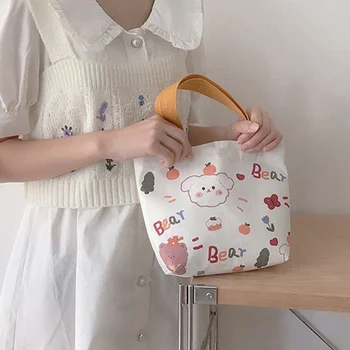 Japonijos Mielas Bear Rabbit Drobės Mažas Maišelis korėjos Mažų Šviežių Mergina Krepšys Studentų Merginos Rankinės INS Stiliaus Pirkinių Krepšys