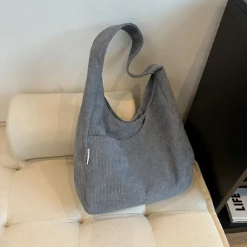 Drobė Peties Moterų Nešti Maišą Velvetas Paprastas Atsitiktinis Didelės Talpos Dizainerio Rankinės Moterims Kelionės Kietas Shopper Bag