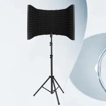 Premium 3 Pultas Mikrofonas Atskirai Skydas su Stovu - Pasiekti Studija Kokybės Garso su garsu Įrodymas Plokštė Crystal Clear 