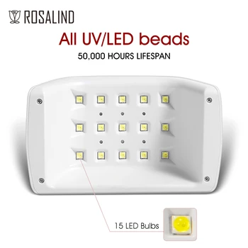ROSALIND 15 LED Lemputės 30W UV/LED Nagų Lempa Gelio Nagai lenkijos Manikiūro Mašina Nagų Dailės Salonas Greitai Džiūstantis Nagų Džiovintuvas Naujas