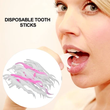 300Pcs 2-in-1 tarpdančių valymo siūlai dantų krapštuką Disponuojamos Aukšto Tamprumo Superfine Dantų Lazdos Dantų Higienos Švaresnis Pabalti Burnos Priežiūros Priemonės