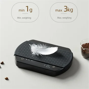 3 kg/0,1 g Smart Kavos Masto LED Ekranas Įkrovimo Kavos Masto Laikas Ranka Alaus Kavos Elektroninių Masto Nešiojamų Virtuvės Svarstyklės
