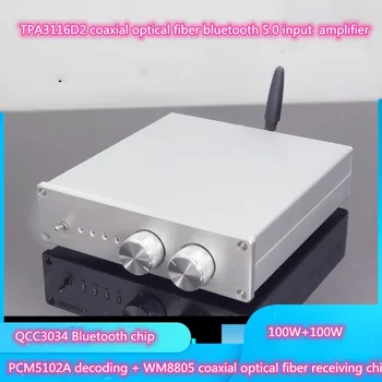 TPA3116 100W*2 USB WM8805 Bendraašius Pluošto Bluetooth QCC3034 5.0 Įvesties PCM5102 Dekodavimo Grynas Skaitmeninio Garso Stiprintuvą, Namų, Automobilių