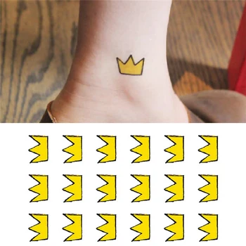 Atsparus vandeniui Laikina Tatuiruotė Lipdukas ant kūno yellow crown tatto Perkelti 