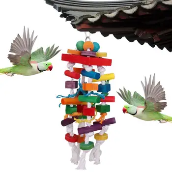 Papūga Narve Bite Žaislai Papūga Bite Žaislai, Dėvėti, Atsparus Medinių Blokas Paukštis Papūga Žaislai Mediena Besimaitinančių Paukščių Papūga Žaislai Paukščiai