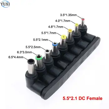 YuXi DC Galios 5.5x2.1 mm moterų ir vyrų lizdas kištukinis adapteris Jungtis 6.5*4.4 6.3*3.0 5.5*2.5 mm 5.5*2.1 4.8*1.7 4.0*1.7 3.5*1.35