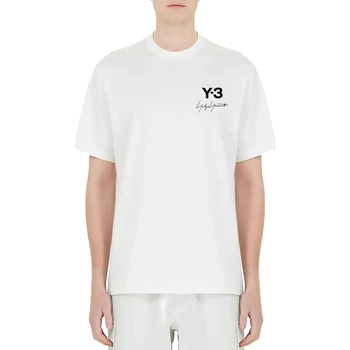 Y-3 Y3 YOHJI YAMAMOTO 23SS Abstraktaus Minimalizmo Simbolių Spausdinimo Parašas LOGOTIPAS Vyrų Ir Moterų Vasaros trumparankoviai marškinėliai