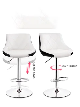 Dirbtiniais Odos Baro Kėdė, su Rankena Aukštis Reguliuojamas Rotable Sėdynės chromuotas Plieno Rėmas Kėdės, Virtuvės Baras