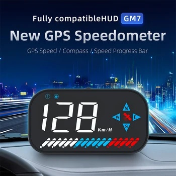GM7 Visiems Automobilių HUD Head Up Display Automobilių GPS Spidometras Smart Laikrodis Dekoro Skaitmeniniai Matuokliai Auto Elektronikos Priedai