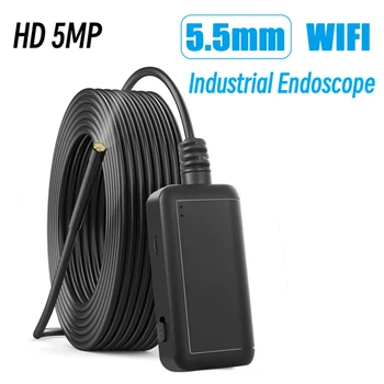 5MP Belaidžio Endoskopą Kamera 5.5 MM Pramonės Vamzdynų Endoskopą Namų ūkio Prietaisų Priežiūrą ir patikrą WiFi Endoskopą