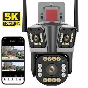 4G SIM Kortelės, IP Kameros 8MP 5K PTZ Kamera, WIFI, Dual Lens Ai Žmogaus Aptikti Auto Belaidės Stebėjimo ir Lauko Stebėjimo Kameros ICSee