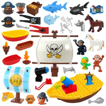 Didelis Dydis Kūrimo Bloką Nuotykių Laivų Serijos Suderinama Duplo Drąsūs Piratai, Lobių Sala Vaikams, Vaikams Dovanos Asamblėjos Žaislai