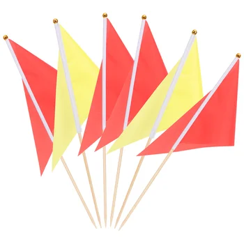 10 Vnt Trikampis Starta Vejos, Šaligatvio Ženklinimas Žymeklis Golfo Krepšelį Polių Geltona Raudona Poliesteris