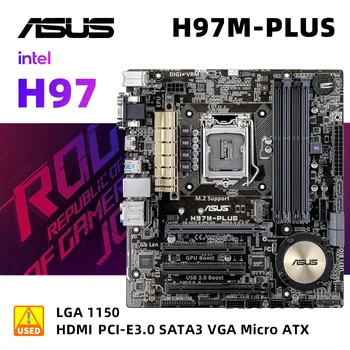 LGA 1150 motininės Plokštės Rinkinys ASUS H97M-PLUS+I5 4430S Intel H97 4×32GB DDR3 PCI-E 3.0 M. 2 USB3.0 Micro ATX Už Core i7/i5/i3/ cpu