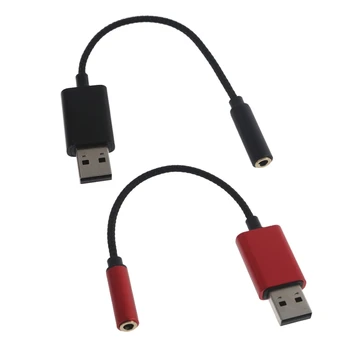 USB 3,5 mm Jack Mikrofonas laisvų Rankų įranga Garso Adapteris USB Garso Plokštę su TRRS 4-Polių Mic-Palaiko USB Aux Kabelis