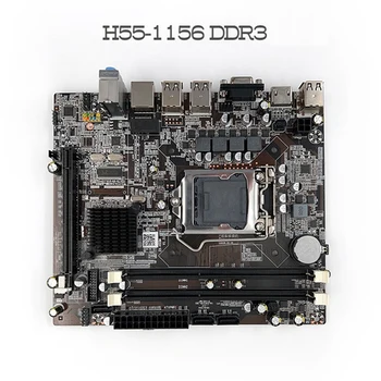 H55 Plokštė Palaiko LGA1156 I3 530 I5 760 Serija CPU DDR3 Atminties Plokštė+I3 530 CPU+SATA Kabelis+Switch Kabelis