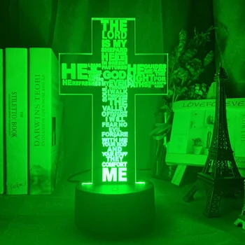 Akrilo 3D Naktį Šviesos Nukryžiavimo Jėzaus LED Naktį dega Bažnyčia Apdaila Žibintai Kietas Dovana USB Kambario Dekoro Stalo Lempa