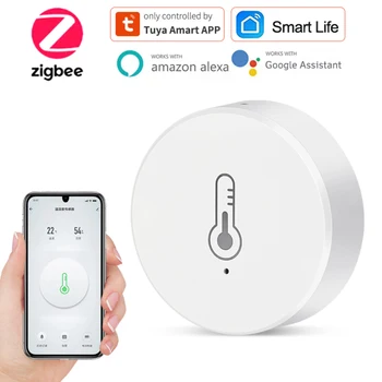Zigbee Smart Temperatūros Ir Drėgmės Jutiklis Baterijos Energijos, Patalpų Ir Lauko Termometras Su Drėgmėmačiu Detektorius Home Security Alexa Jutiklis