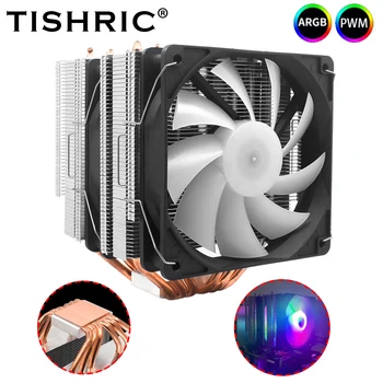 TISHRIC 6 Šilumos vamzdžiai CPU Aušinimo Ventiliatorius 4 Pin PWM RGB CPU Aušintuvo Ventiliatorius Intel AMD AM3 AM4 1700 2011 1200 1150 1151 X79 X99 E5