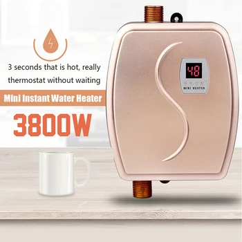 Momentinis elektrinis vandens maišytuvas, virtuvėje greitai šildymo pastovi temperatūra, buitinių šalto ir karšto mini vandens šildytuvas 3800W Momentinių