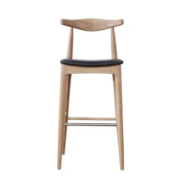 Moderni Valgomojo Kėdės, Baro Kėdės Kambarį Išmatose Laisvalaikio Kavos Parduotuvė Medžio Masyvo Aukštas Atlošas, Kojų Sėdynė