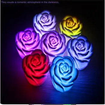 Romantiška Keitimas LED Plūduriuojantis Rožių Žiedų Žvakės Naktį Šviesos Vestuvių Puošybos Festivalis Žibintų Įvykis Šalies Namų Dekoro Šviesos