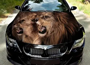 žiaurus liūtas Automobilio kapoto vinilo lipdukai suvynioti PVC plėvelės gaubtu lipdukai lipdukai bendras automobilių modifikuotų gaubtas apsaugos lipdukai