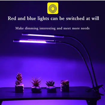10W/20W LED Grow Light Visą Spektrą USB Fito Lempa Su 3 Režimais Laiko Funkcija Patalpų Gėlių, Augalų Augimo Apšvietimas