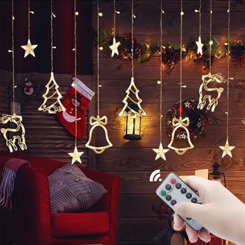 2023 LED Užuolaidų String Žibintai Pasakos Naujųjų Metų Kalėdų Šviesos Girlianda Lempos, Už Namo Lango, Miegamajame Vestuvių Šventė Apdaila