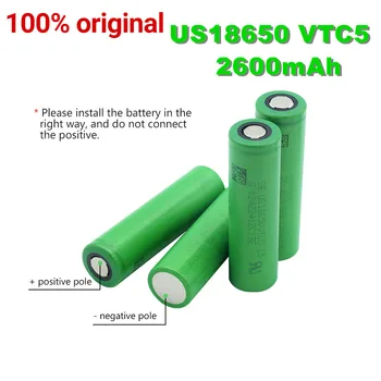 100% Originalus 3.7 V, Voltų Įkraunama US18650 VTC5 2600mAh VTC5 18650 Baterijos Pakeitimas, 3,7 V 2600mAh 18650 Baterijas