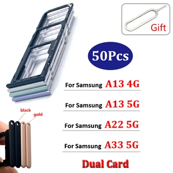 50Pcs，Originalus Samsung Galaxy A13 A22 4G A33 5G Pakeitimo Telefono SIM Kortelės Dėklas Chip Lizdas Stalčių Laikiklio Adapterio Dual Kortelės