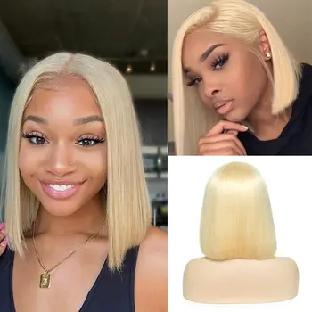 Sunray 613 Honey Blond Spalvos Nėriniai Priekiniai Žmogaus Plaukų Perukai Moterims, Skaidrus Brazilijos Tiesiai Priekinės Žmonių Plaukų Perukai