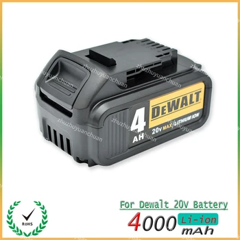DeWalt 100% Originalus 20V 4000mAh Įkrovimo Galia Įrankiai Baterija su LED Li-ion Pakeitimo DCB205 DCB204-2 20V/4.0 Ah DCB206