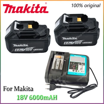 18V 6.0 Ah Makita Originalus Su LED ličio jonų pakeitimas LXT BL1860B BL1860 BL1850 Makita įkraunamas elektrinis įrankis, akumuliatorius 6000