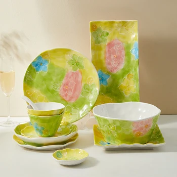 Kūrybinės pusės-dažytos dubenys, sriuba dubenys, lėkštės, ir aukštos kokybės namų apyvokos su underglaze stalo spalva